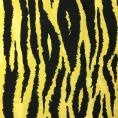 Viscose crepe fabric coupon with yellow and black zebra patterns 1,50m or 3m x 1,40m