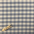 Blue and white check cotton poplin fabric coupon 2m x 1,40m