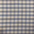 Blue and white check cotton poplin fabric coupon 2m x 1,40m