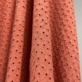 Terracotta broderie anglaise fabric coupon with openwork pattern 1m50 or 3m x 1,40m fabric coupon with openwork pattern 1m50 or 3m x 1,40m
