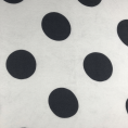 Silk gauze fabric coupon with black polka dots on white background 1,50m or 3m x 1,40m