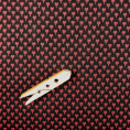 Cotton poplin fabric coupon with red graphic pattern on black background 1,50m or 3m x 1,40m