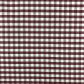 Lightweight burgundy and white gingham checked cotton fabric coupon 1.50m or 3m x 1.40m