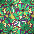 Silk voile fabric coupon with multicoloured 70s floral print 3m x 1,40m