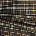 Polyester pilou fabric coupon with brown, black and white checks 3m x 1,40m