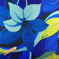Silk twill fabric coupon with floral motifs 1,50m or 3m x 1,70m