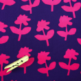 Viscose fabric coupon with pink and purple abstract flowers 1,50m or 3m x 1,40m
