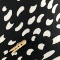 Viscose fabric coupon with white polka dots on black background 1m50 or 3m x 1.40m