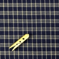 Navy check cotton canvas fabric coupon 1,50m or 3m x 1,20m