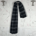 Black and grey checkered wool braid fabric coupon 3m x 1,40m