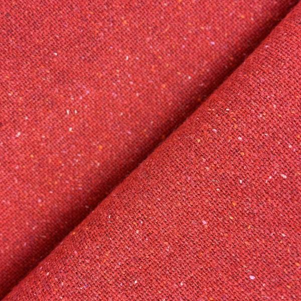 Blood red flecked virgin wool tweed fabric coupon 1,50m or 3m x 1,50m