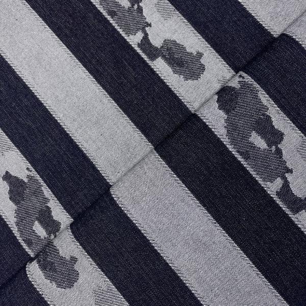 Striped cotton denim fabric coupon with irregular patterns 1.50m or 3m x 1.40m