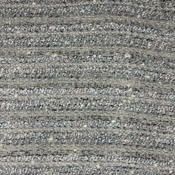 Grey and silver wool tweed fabric coupon 1m50 or 3m x 1.40m