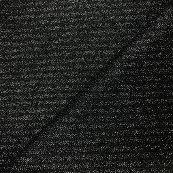 Black wool fabric coupon with tone-on-tone lurex bias stripes 1.50m or 3m x 1.50m