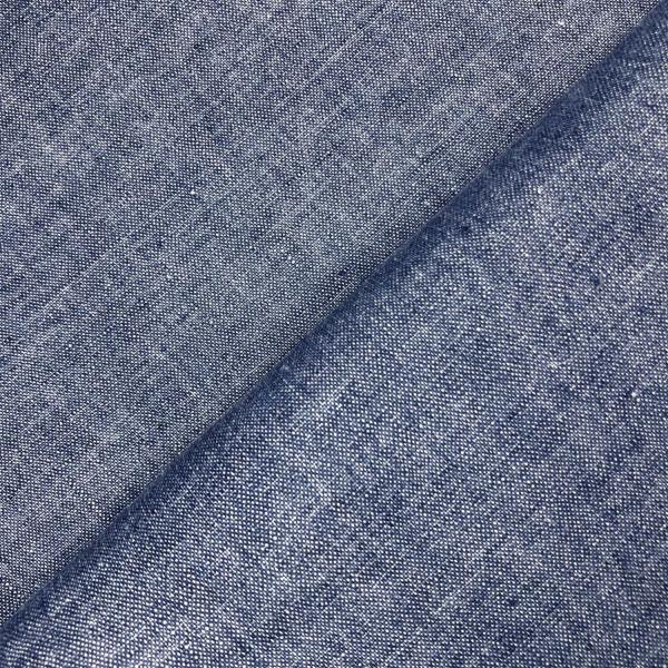 Mottled woad blue linen fabric coupon 1,50m or 3m x 1,50m