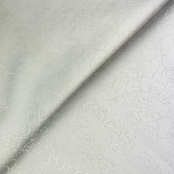 Cotton and silk voile fabric white flower pattern1,50m or 3m x 1,40m