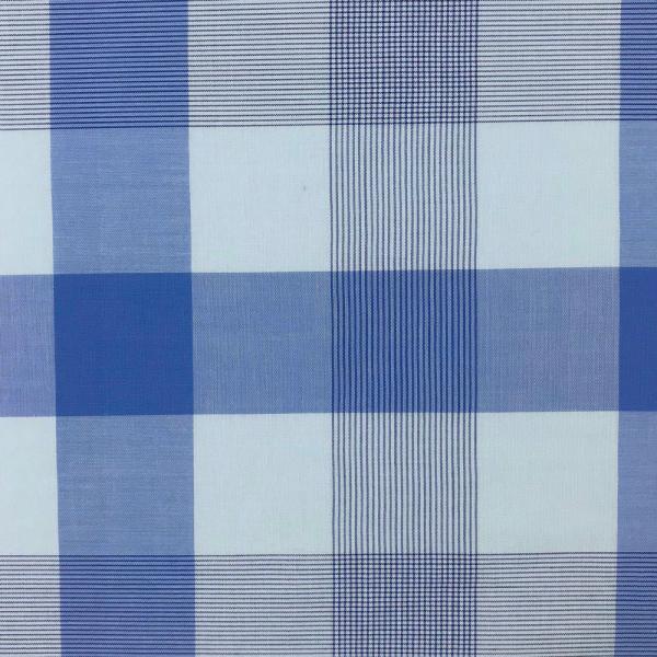 Coupon of checked cotton batiste fabric in blue tones 1,50m or 3m x 1,40m