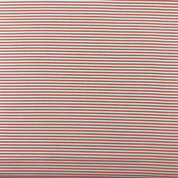Coupon of red and white striped cotton poplin fabric 1,50m or 3m x 1,40m
