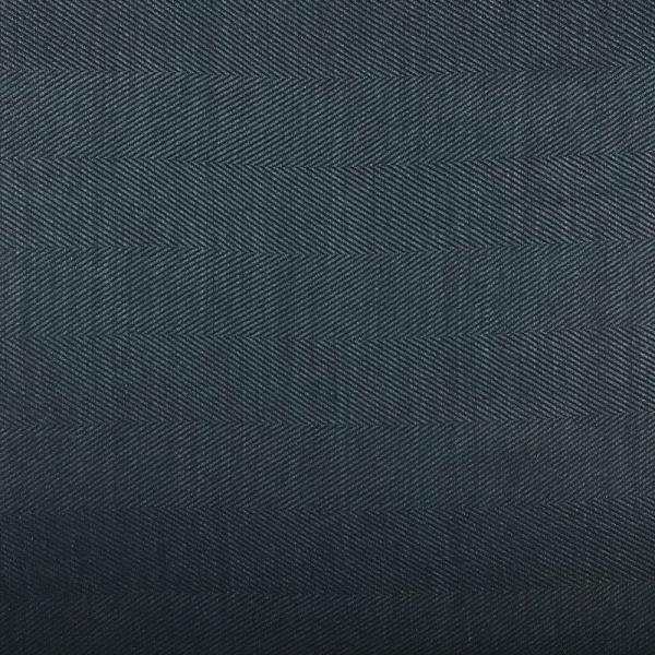 Wool and cotton fabric coupon blue chevron 1,50m or 3m x 1,40m