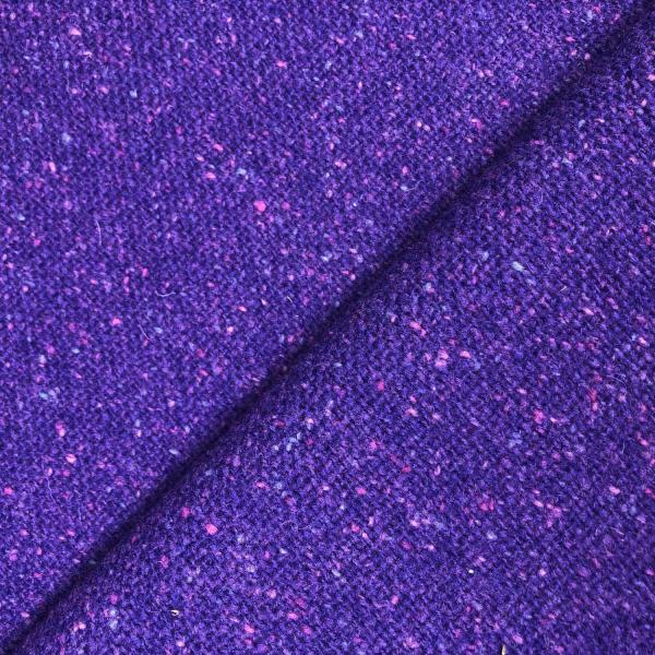 Purple flecked virgin wool tweed fabric coupon 1,50m or 3m x 1,50m