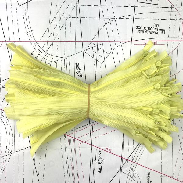 Invisible zip in panama yellow 25cm x 2cm