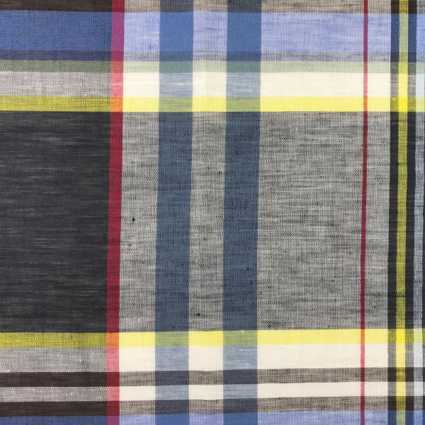 Linen voile fabric tartan style with multicoloured checks 3m x 1,40m