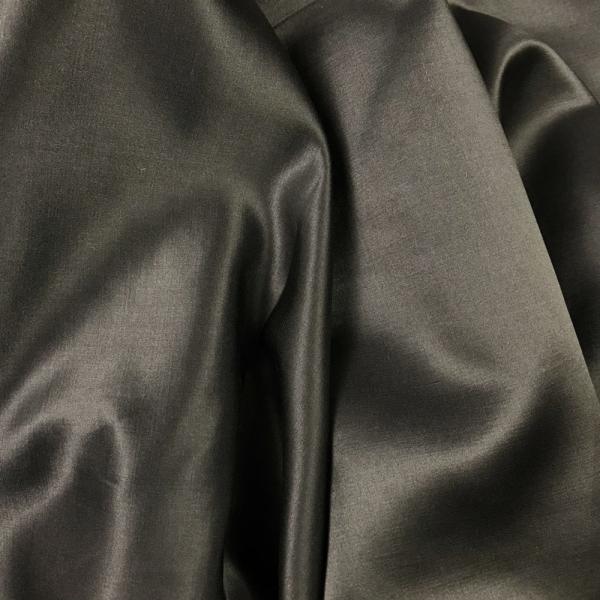 Coupon of grey cotton and silk satin fabric 1,50m or 3m x 1,40m