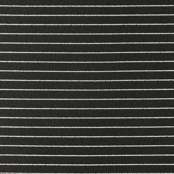 Coupon of stretch viscose and elastane crepe fabric with white stripes on black background 3m x 1,15m