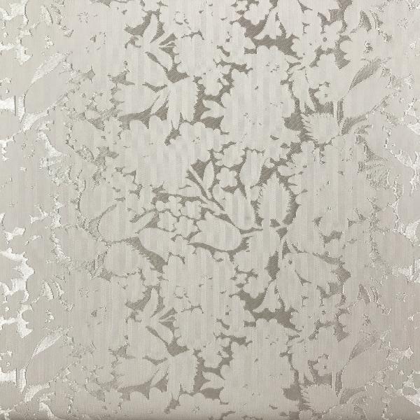 Coupon of damask fabric in flowery viscose on cream background 3m x 1.40m