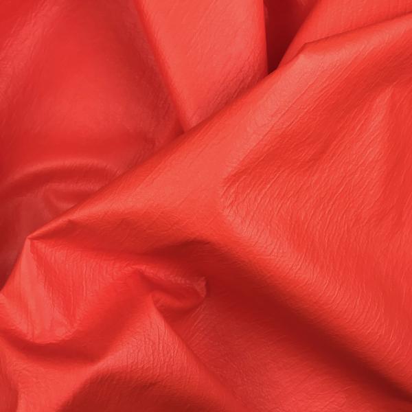 Coupon ofVinyl fabric in cotton and polyurethane orange coating 1m x 1.40m