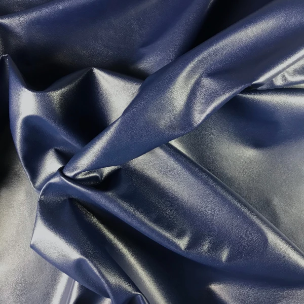 Navy polyurethane satin vinyl fabric coupon 1m x 1.40m