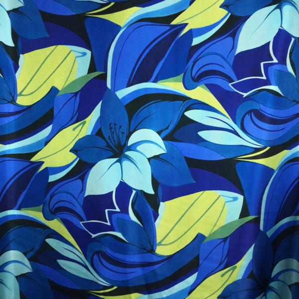 Silk twill fabric coupon with floral motifs 1,50m or 3m x 1,70m