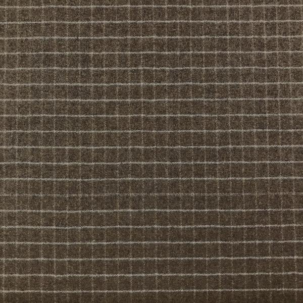 Coupon of wool flannel fabric 120 with small striped checks on a medium gray background 3m x 1.40m