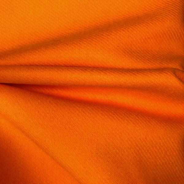 Reversible wool twill fabric coupon orange/ecru 1,50m or 3m x 1,50m