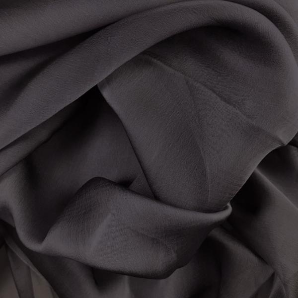 Coupon of dark purple changing silk chiffon fabric with black reflections 1,50m or 3m x 1,40m
