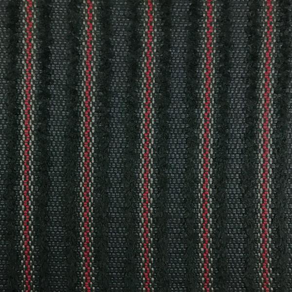 Mixed acrylic matting fabric coupon with coloured stripes on black textured background 3m x 1,40m