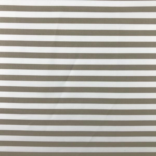 Coupon of Cotton poplin fabric with wide white and dark beige stripes 2m x 1,40m