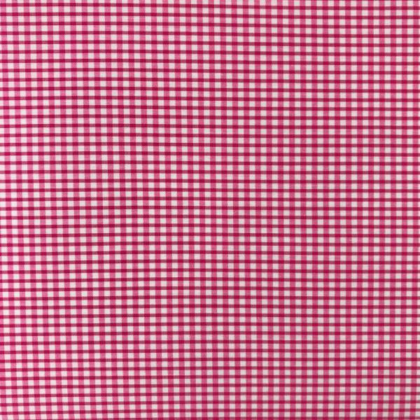 Cotton poplin fabric coupon with small pink and white checks 2m x 1,40m