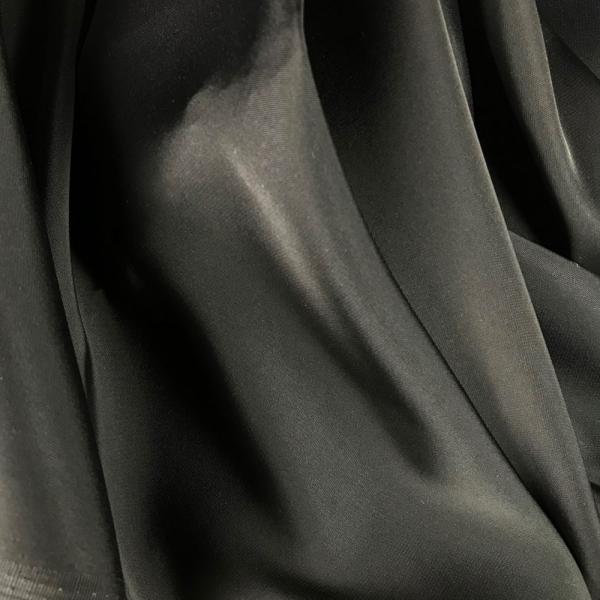 Satin fabric coupon in black viscose 1,50m or 3m x 1,40m