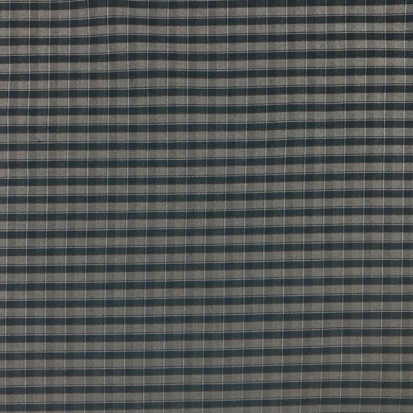 Coupon of checked cotton and wool fabric in green tones 1,50m ou 3m x 1,50m