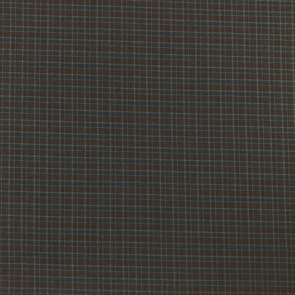 Coupon of brown and green checked cotton and wool fabric 1,50m ou 3m x 1,50m