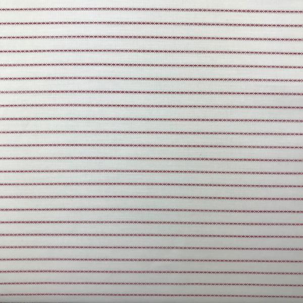 Red and white striped cotton fabric coupon 1,50m or 3m x 1,40m