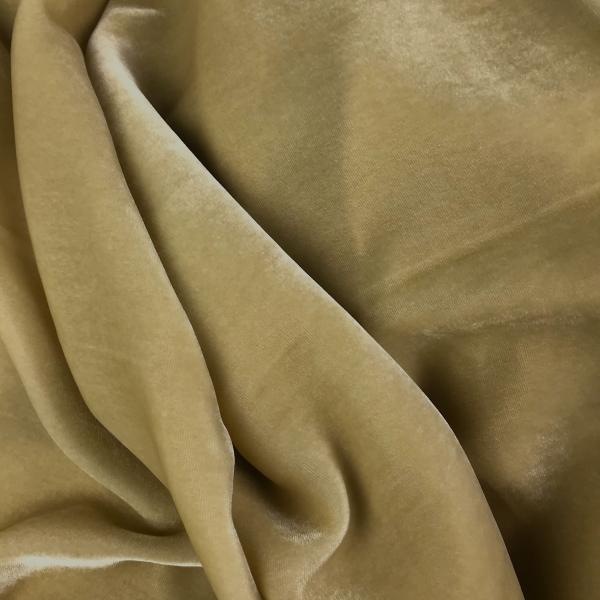 Coupon of Viscose and silk velvet fabric coupon in buff color 3 x 1,40m