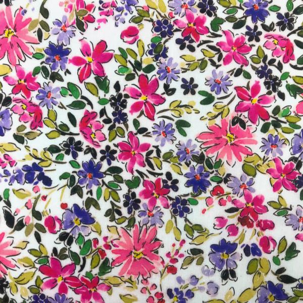 Floral cotton voile fabric coupon 1,50m or 3m x 1,40m