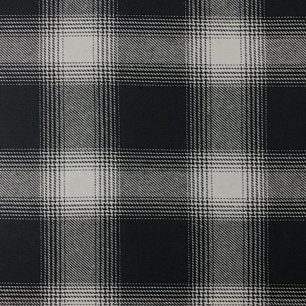Coupon of checked cotton twill fabric in black and white 1,50m or 3m x 1,40m