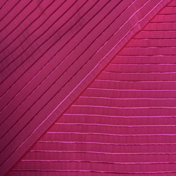 Fuschia striped viscose blend fabric coupon 1,50m ou 3m x 1,40m
