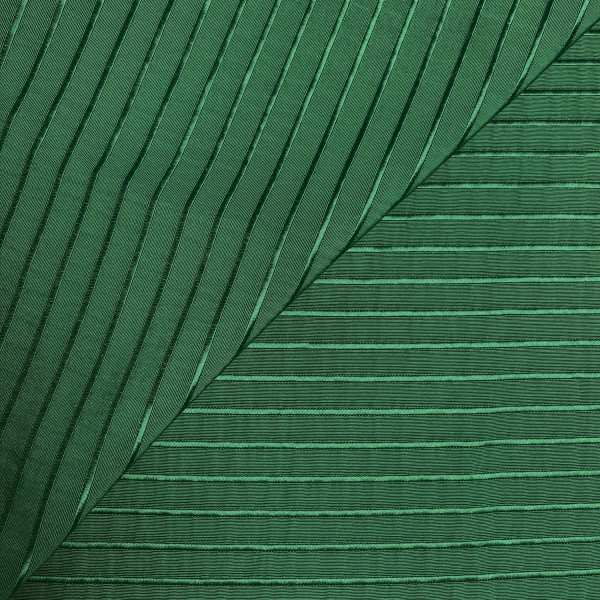 Green striped viscose blend fabric coupon 1,50m ou 3m x 1,40m