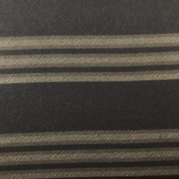 Wool twill striped fabric coupon with light grey seersucker backing 1,50m or 3m x 1,40m