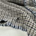 Coupon de laine mini pied de poule marron et gris 1,50m ou 3m x 1,40m