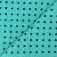 Coupon de tissu crêpe de polyester vert aux point noir 1,50m ou 3m x 1,40m